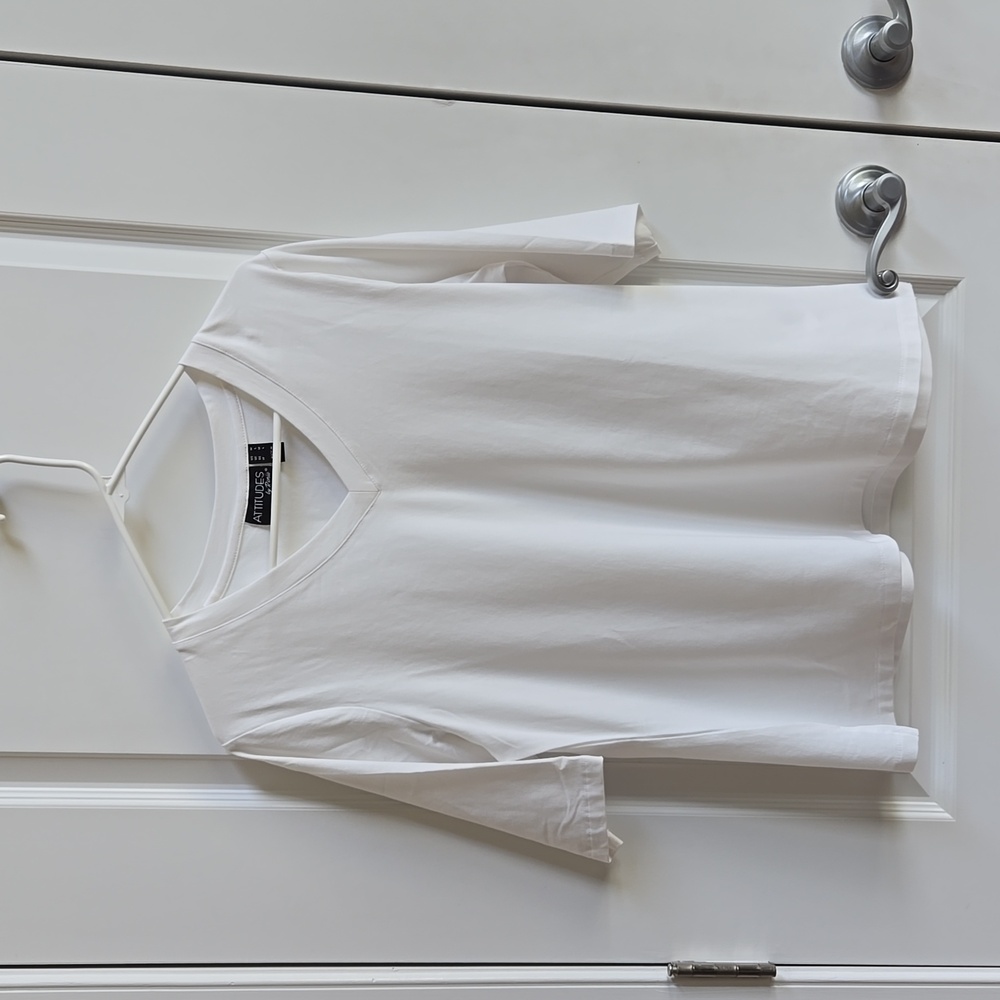 Attitudes by Renee Washed Cotton V-Neck Top